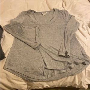 White crow heathered grey pocket long sleeve